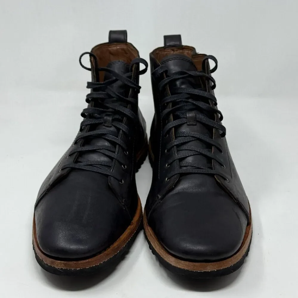 Timberland Chukka Boots Mens 13 Black Leather Plain Toe Lace Up Ankle Casual